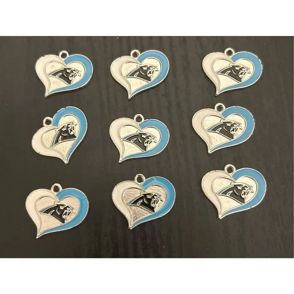 Nine North Carolina Panther Charms